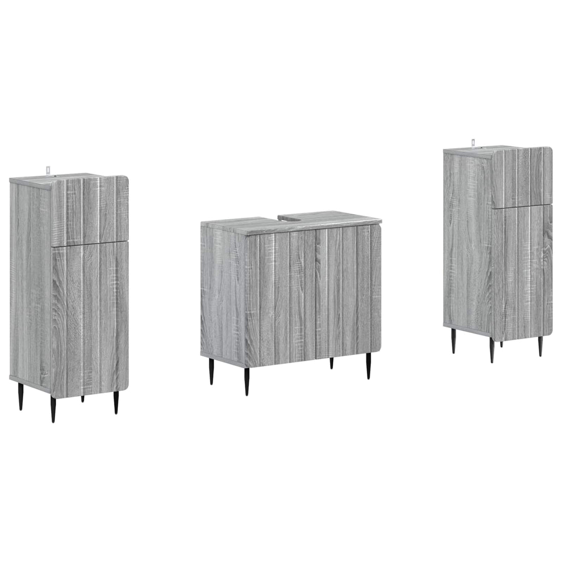 vidaXL Juego de armarios de baño de 3 piezas ZWOLLE Sonoma gris