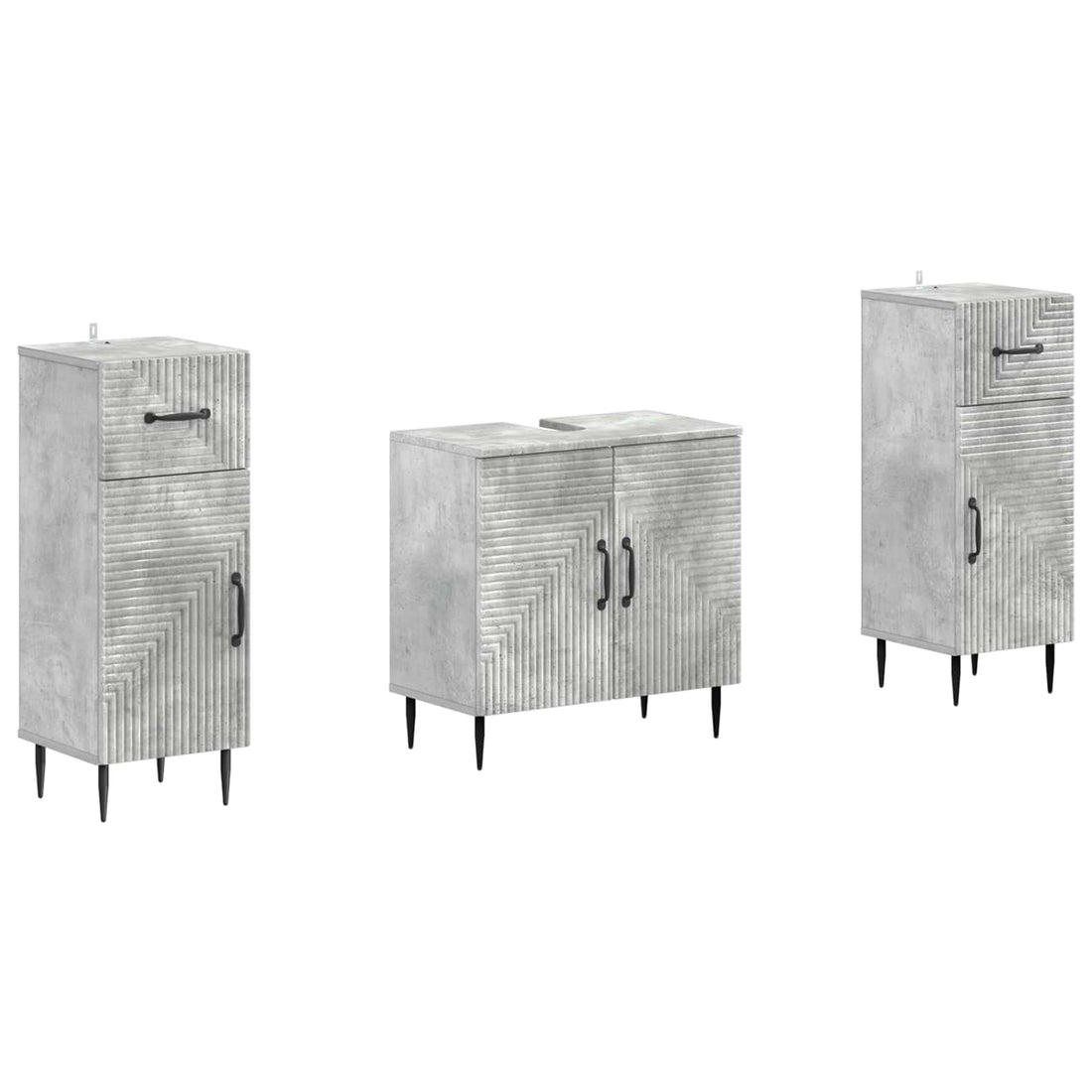 vidaXL Juego de armarios de baño de 3 piezas HAARLEM Gris Hormigón