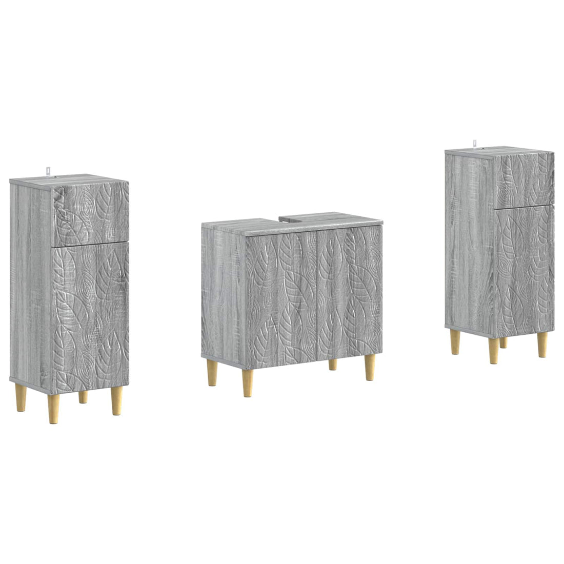 vidaXL Juego de armarios de baño de 3 piezas DELFT Sonoma gris