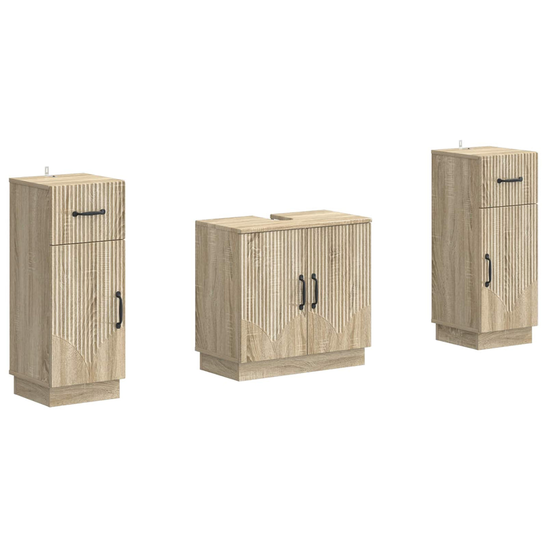 vidaXL Juego de armarios de baño de 3 piezas HOORN Roble Sonoma