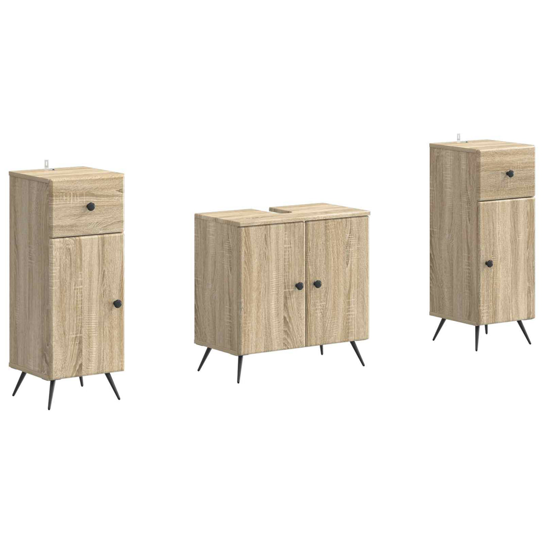 vidaXL Juego de armarios de baño de 3 piezas BREDA Roble Sonoma