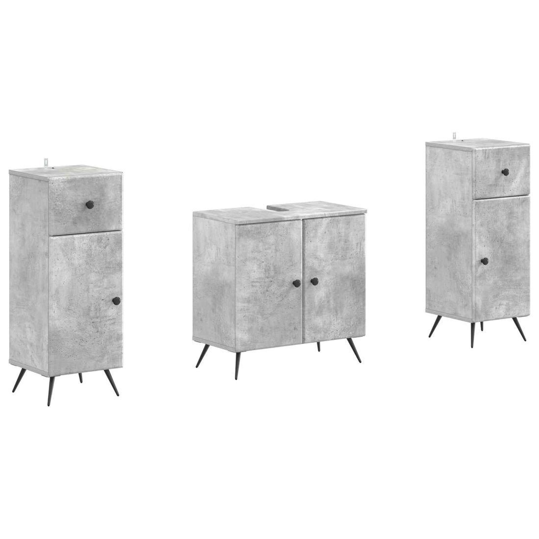vidaXL Juego de armarios de baño de 3 piezas BREDA Gris Hormigón