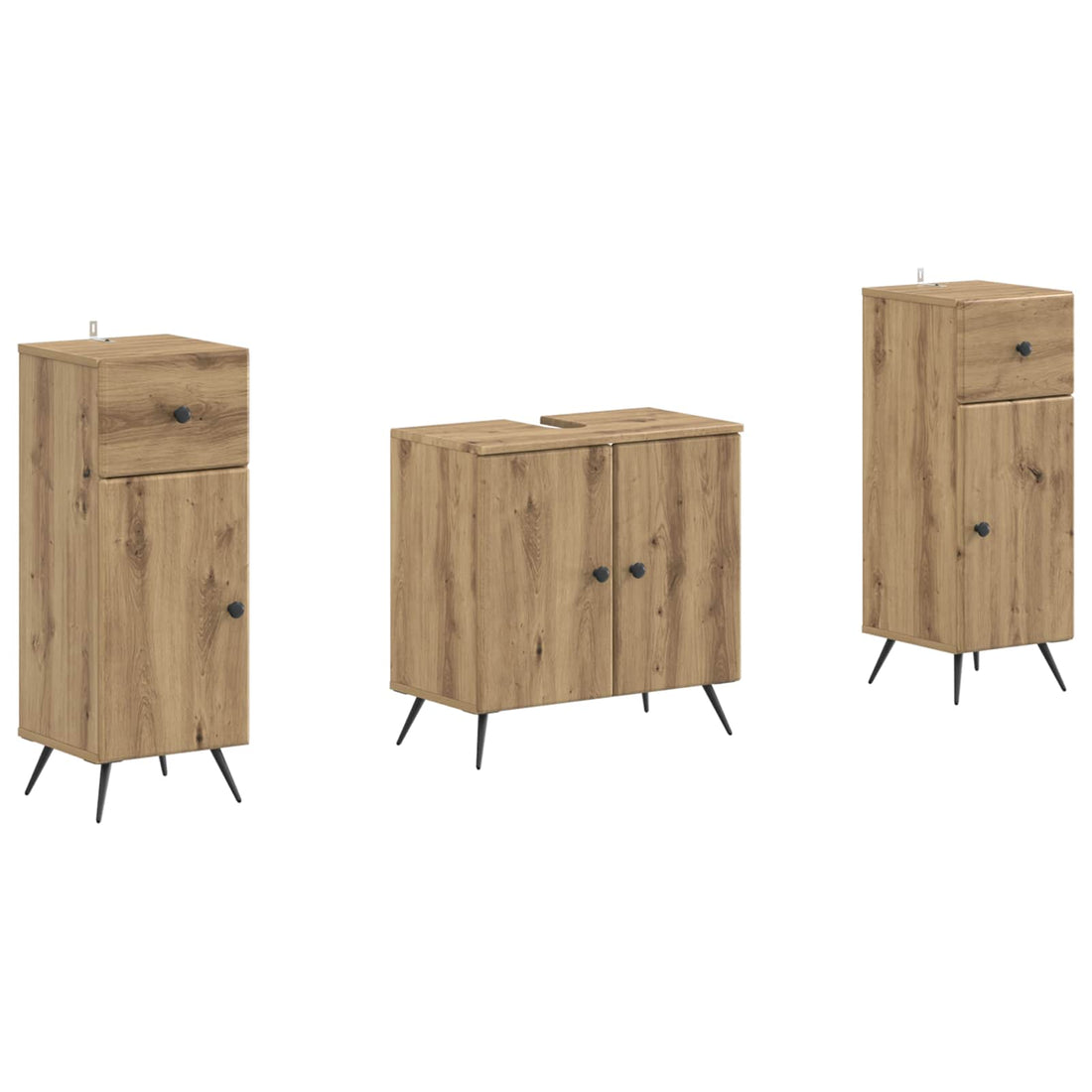 vidaXL Juego de armarios de baño de 3 piezas BREDA Roble artisan