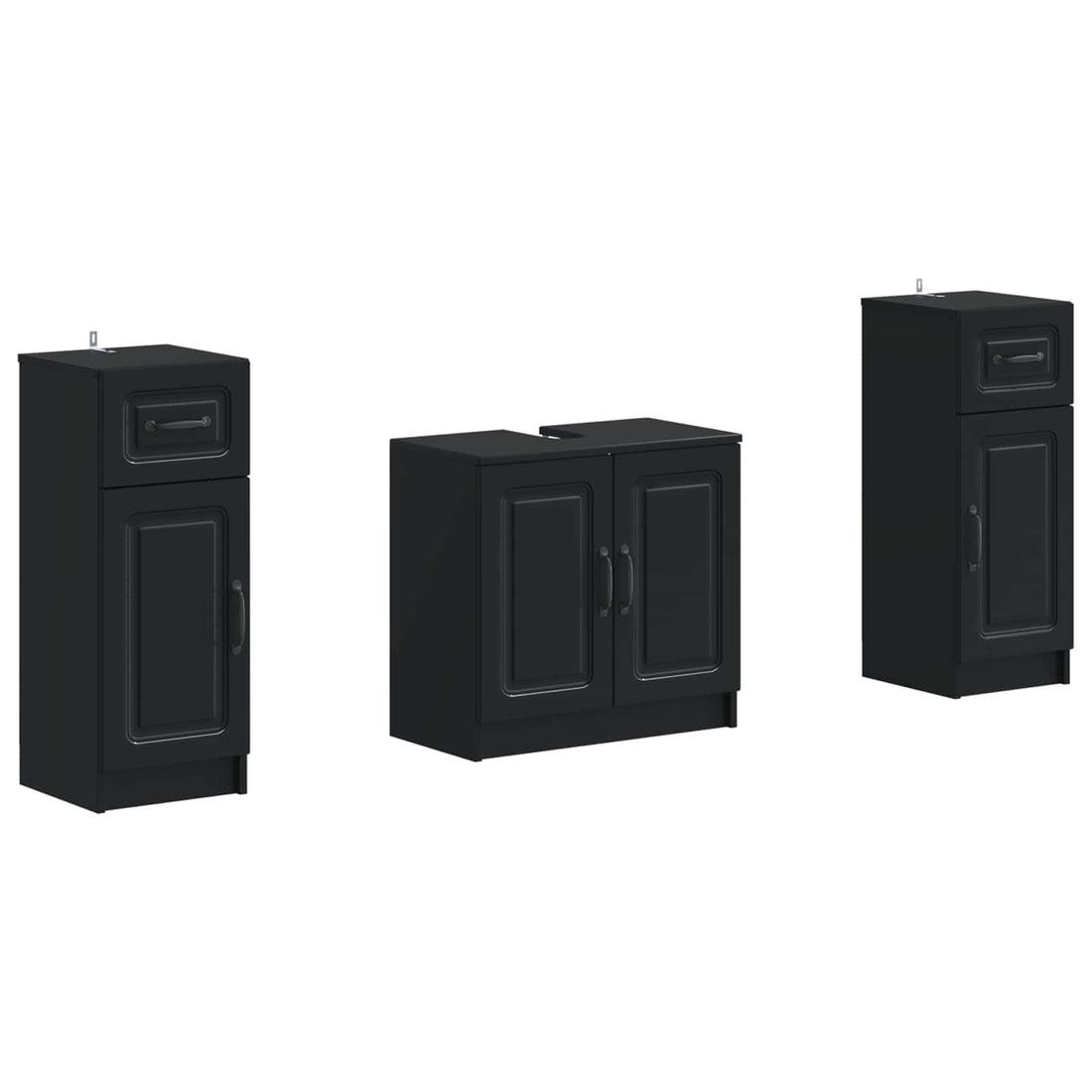 vidaXL Juego de armarios de baño de 3 piezas UTRECHT Negro