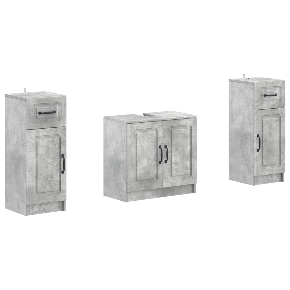 vidaXL Juego de armarios de baño de 3 piezas UTRECHT Gris Hormigón