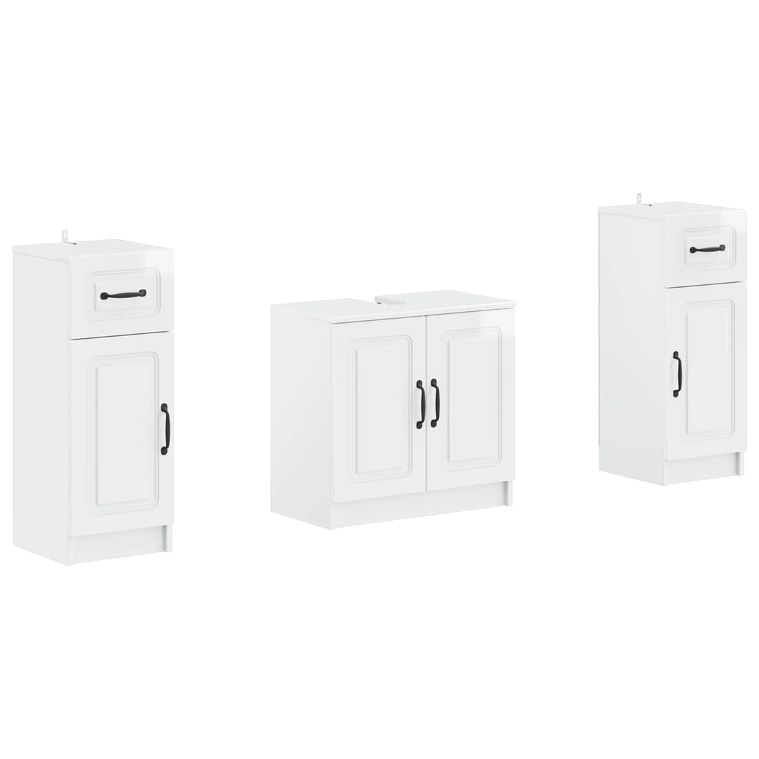 vidaXL Juego de armarios de baño de 3 piezas UTRECHT Blanco Brillante