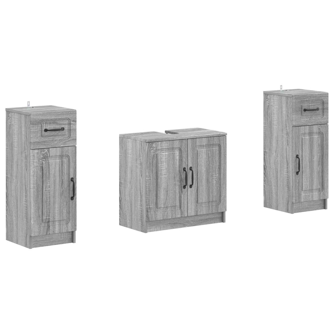 vidaXL Juego de armarios de baño de 3 piezas UTRECHT Sonoma gris