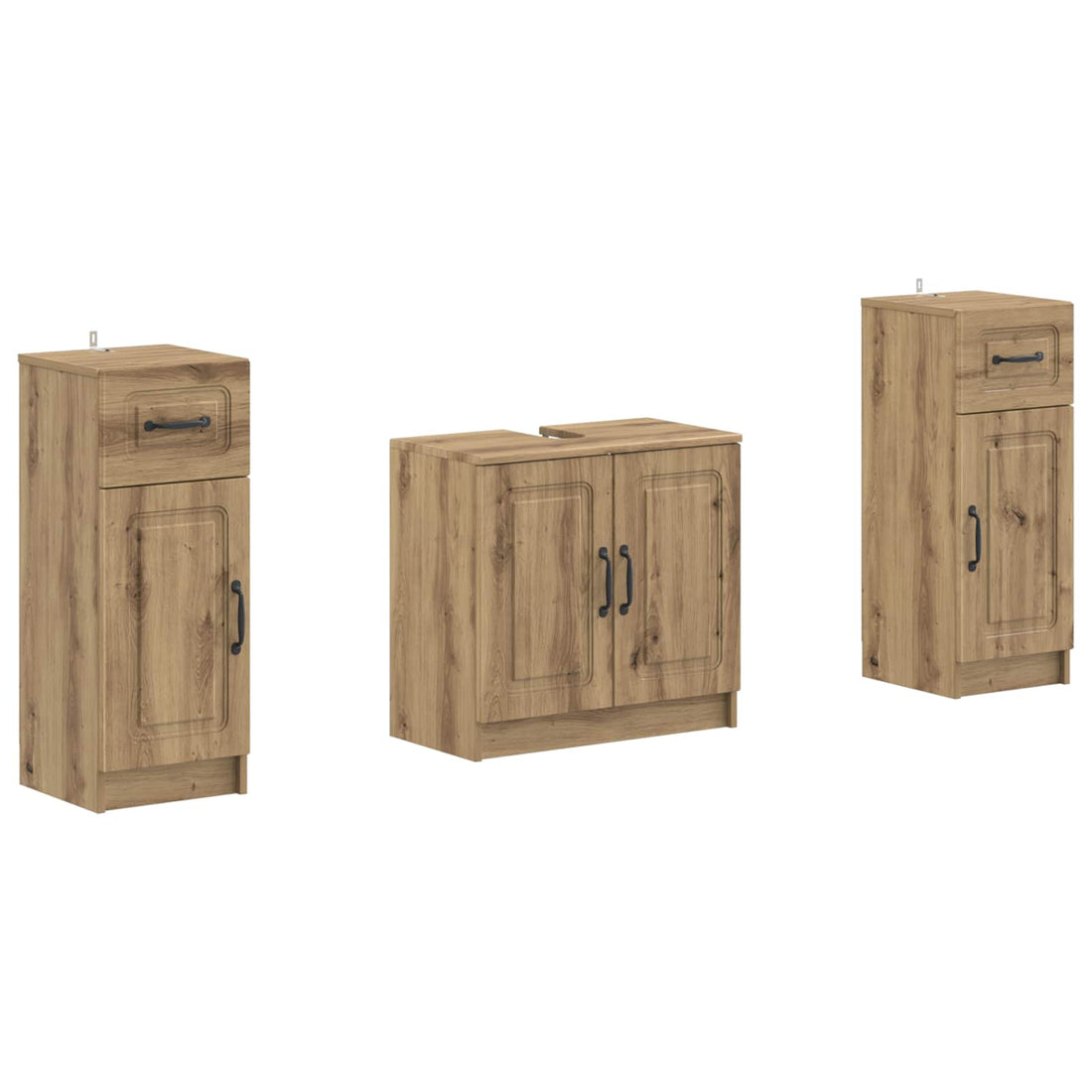 vidaXL Juego de armarios de baño de 3 piezas UTRECHT Roble artisan