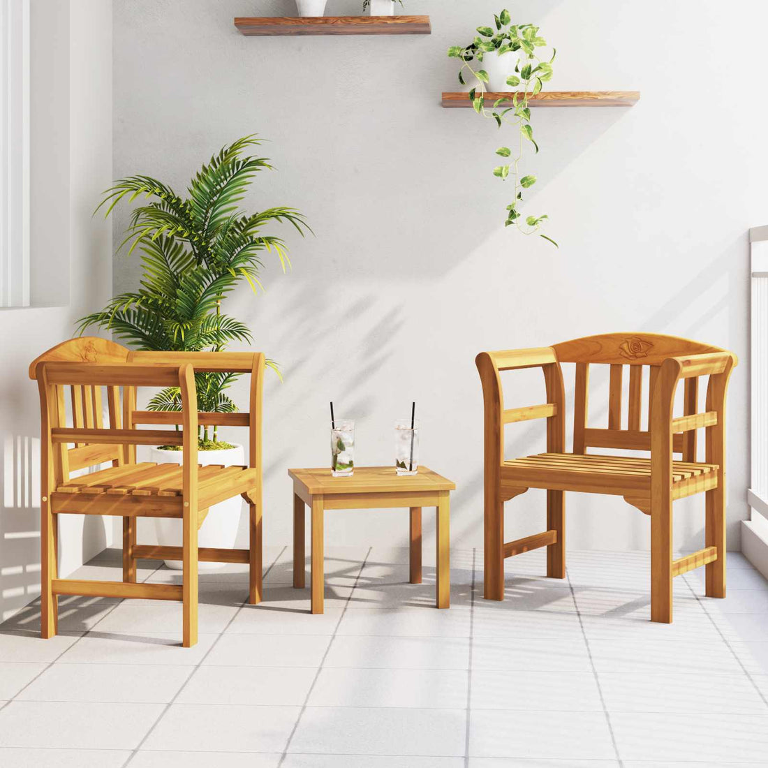 vidaXL Conjunto de salón Rosa del jardín 3 uds.