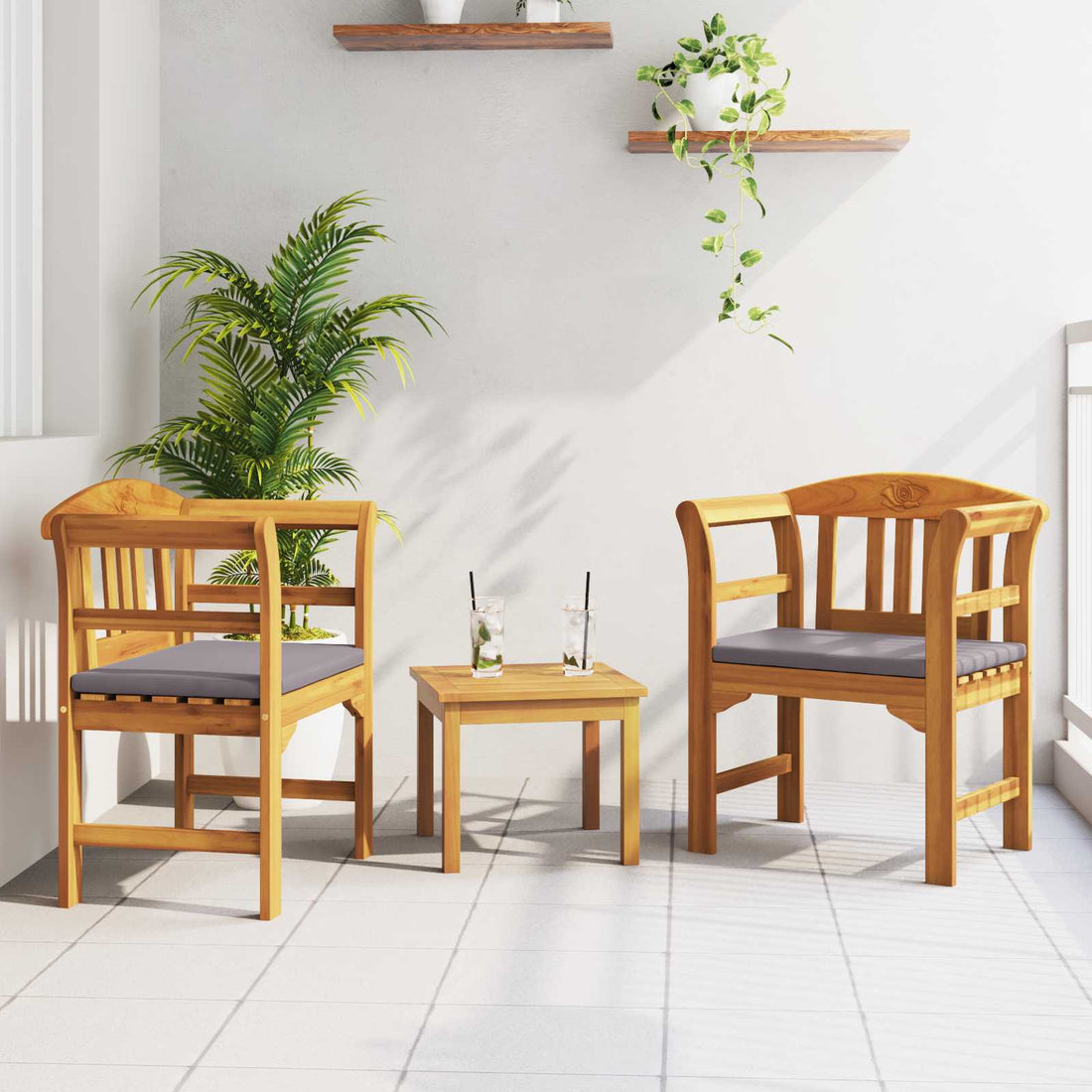 vidaXL Conjunto de salón Rosa del jardín 3 uds.