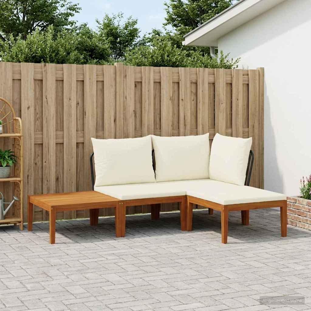 vidaXL 4 uds. Madera de Acacia Sólida y Cuerda Natural
