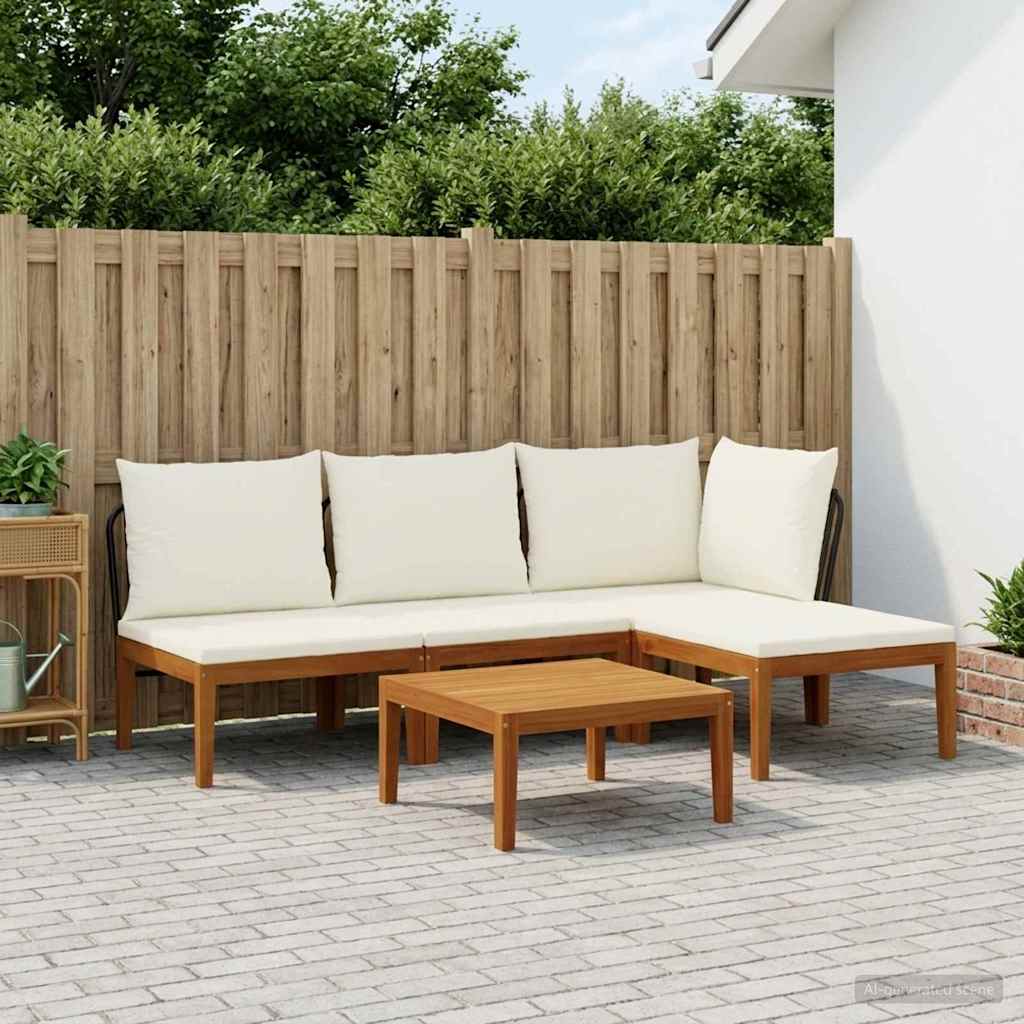vidaXL 5 uds. Madera de Acacia Sólida y Cuerda Natural