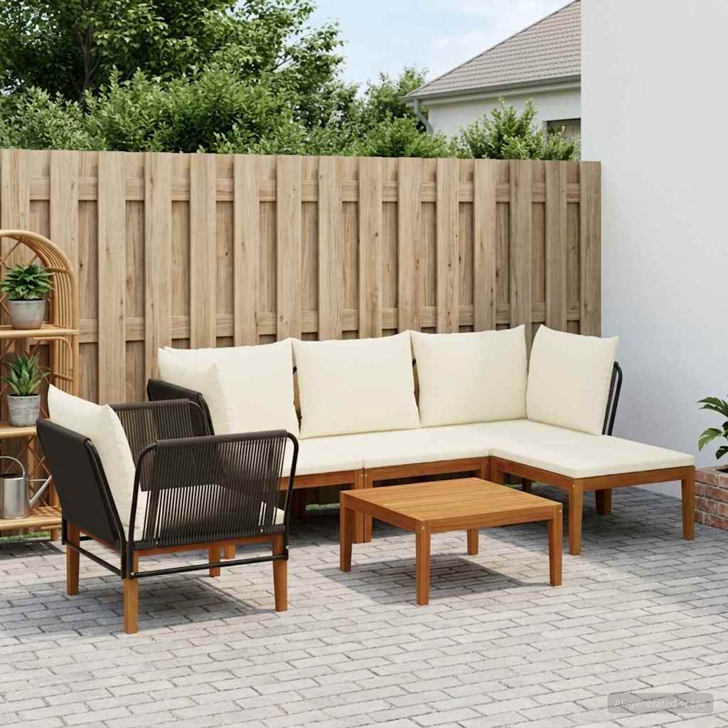 vidaXL 6 uds. Madera de Acacia Sólida y Cuerda Natural