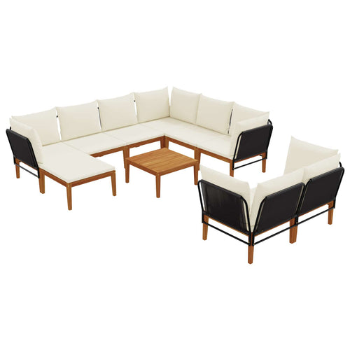 vidaXL 10 uds. Madera de Acacia Sólida y Cuerda Natural (2)