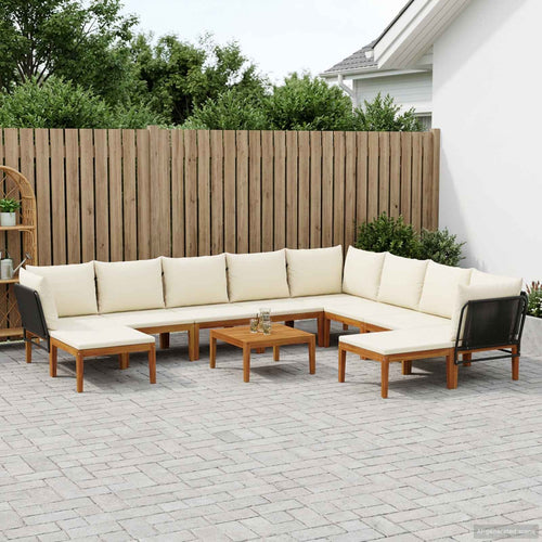 vidaXL 11 uds. Madera de Acacia Sólida y Cuerda Natural