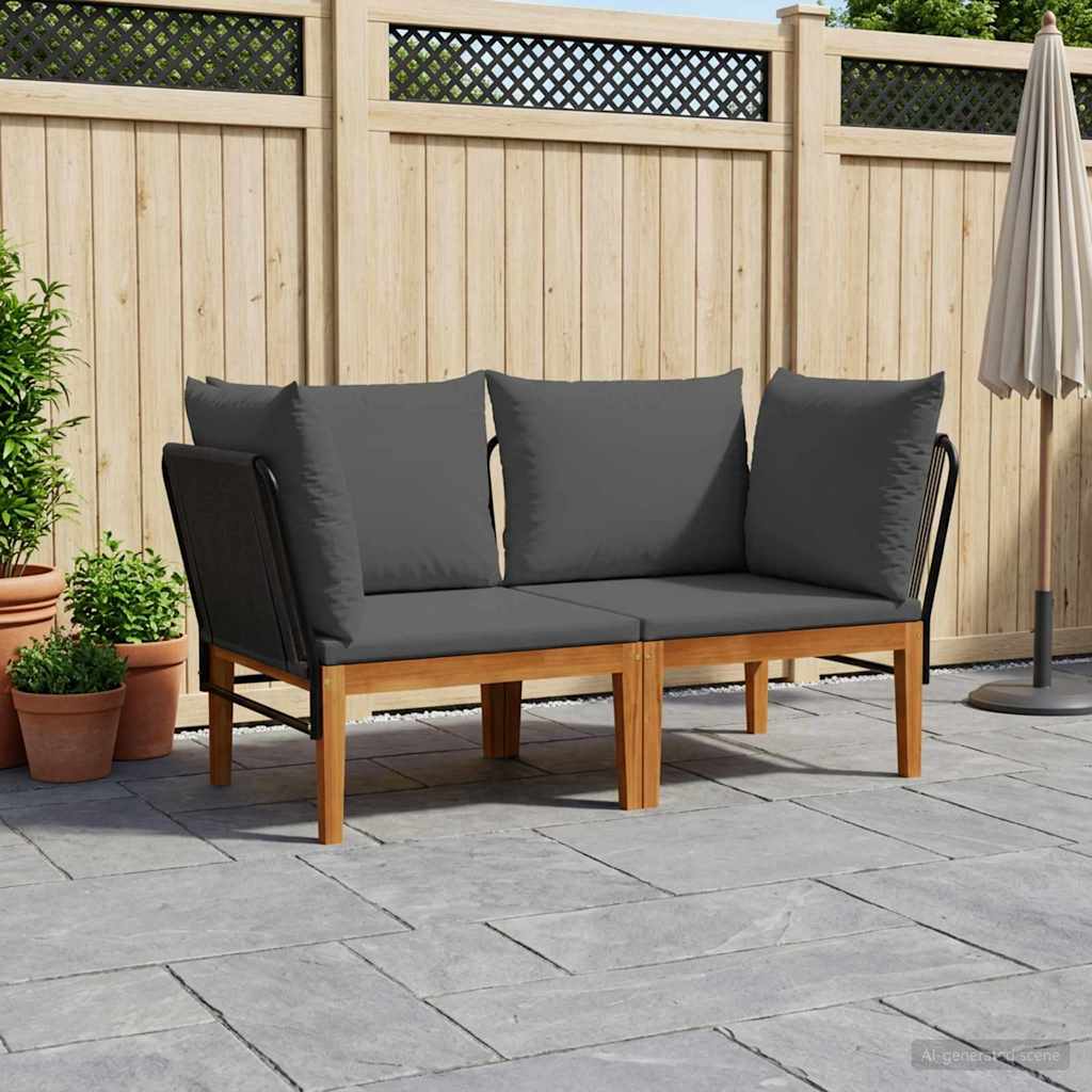 vidaXL 2 uds. Madera de Acacia Sólida y Cuerda Natural