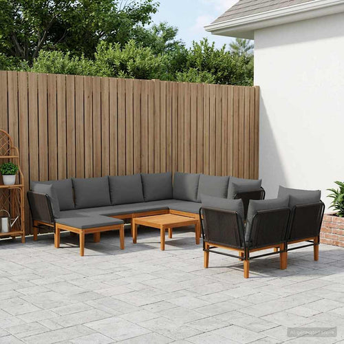 vidaXL 10 uds. Madera de Acacia Sólida y Cuerda Natural