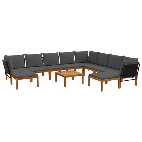 vidaXL 11 uds. Madera de Acacia Sólida y Cuerda Natural (2)