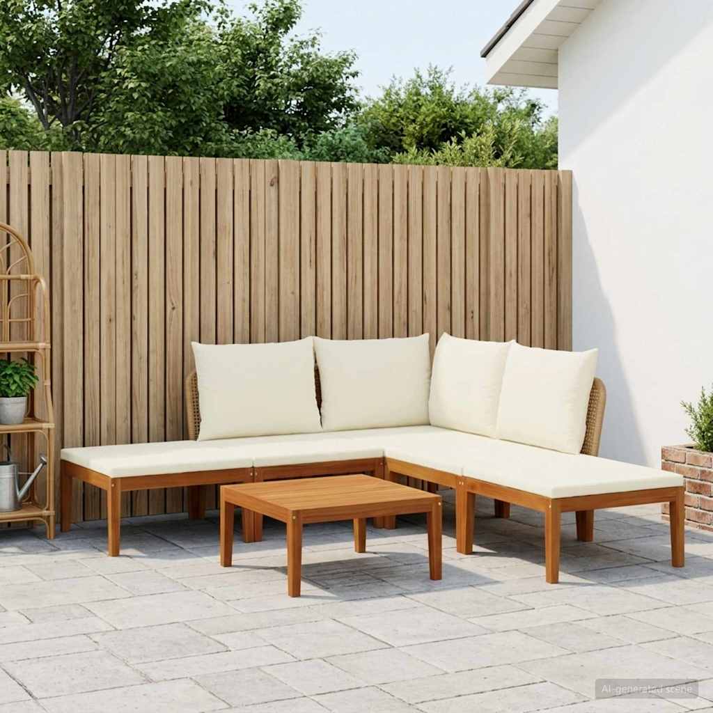vidaXL 6 uds. Madera de Acacia Sólida y Cuerda Natural
