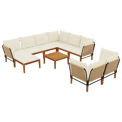 vidaXL 10 uds. Madera de Acacia Sólida y Cuerda Natural (2)