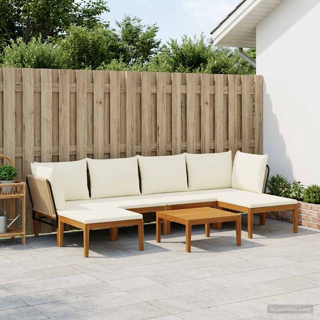 vidaXL 7 uds. Madera de Acacia Sólida y Cuerda Natural