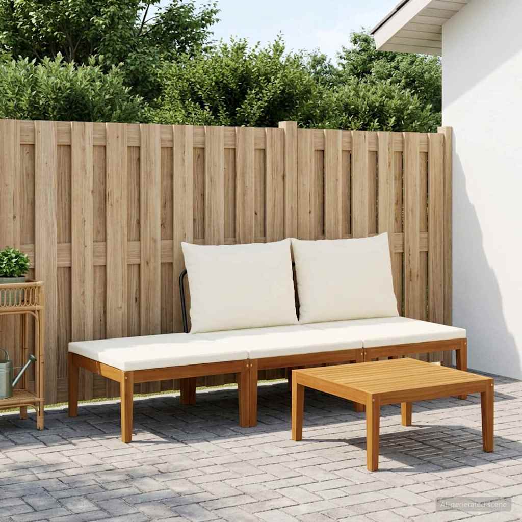 vidaXL 4 uds. Madera de Acacia Sólida y Cuerda Natural