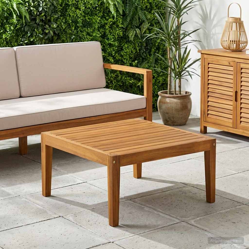 vidaXL Mesa de Jardín Madera de Acacia Sólida Natural 60 x 60 x 30 cm