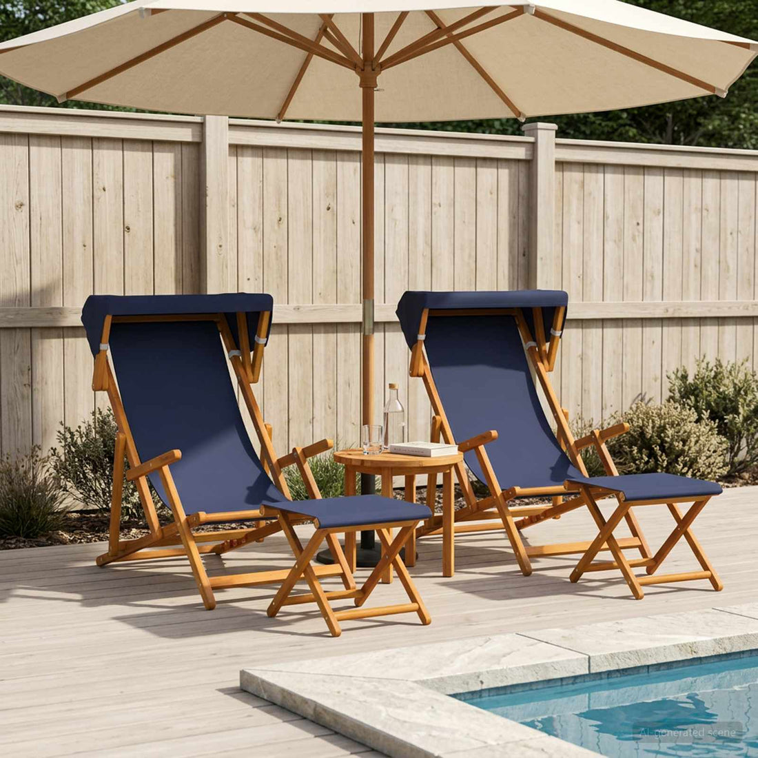 vidaXL Silla de terraza 4 pcs 3 Posición Madera de Eucalipto Maciza