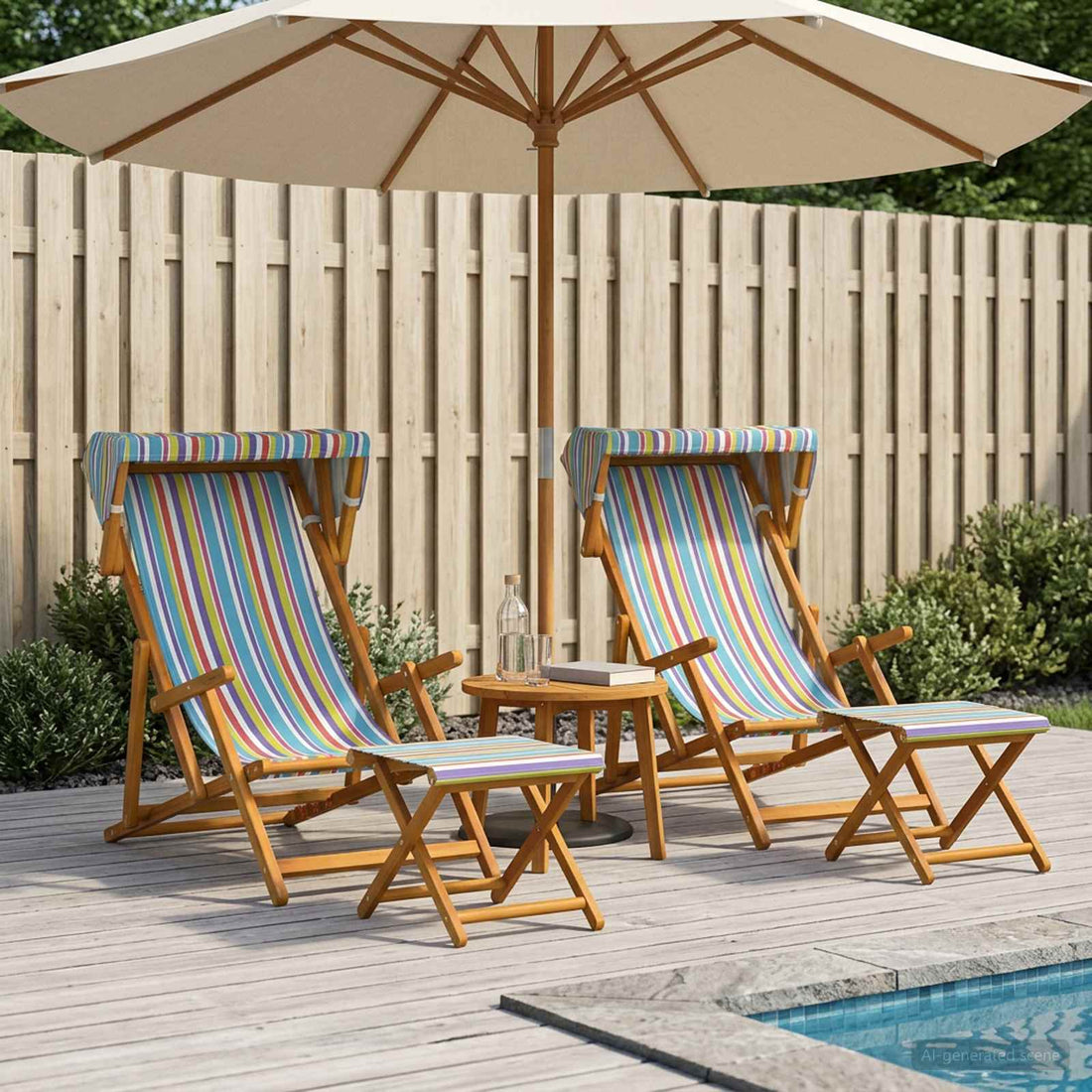 vidaXL Silla de terraza 4 uds. 3 Posición Madera de Eucalipto Maciza