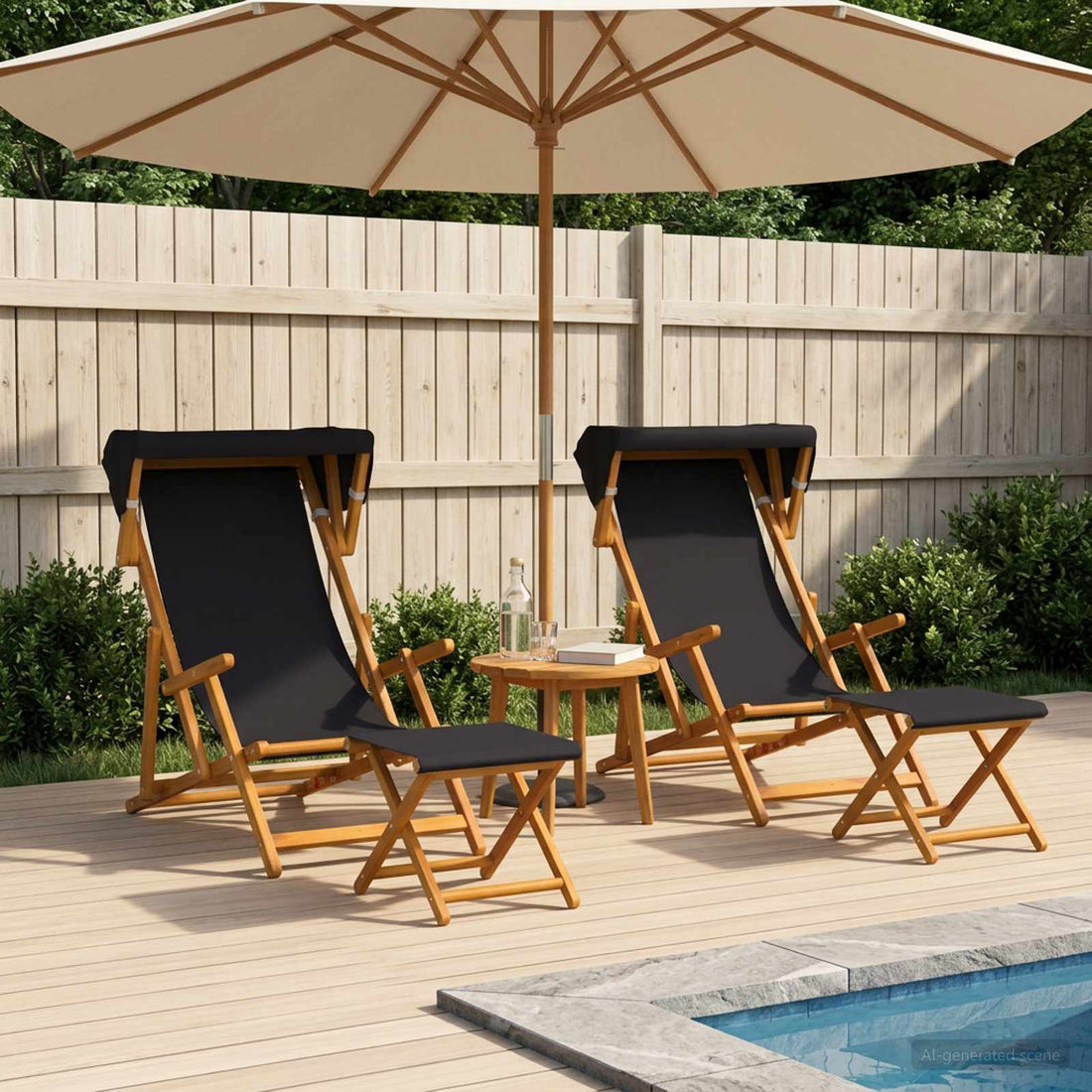 vidaXL Silla de terraza 4 pcs 3 Posición Madera de Eucalipto Maciza