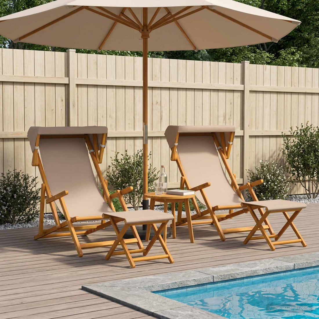vidaXL Silla de terraza 4 uds. 3 Posición Madera de Eucalipto Maciza