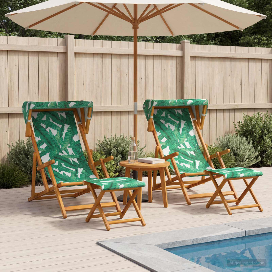 vidaXL Silla de terraza 4 pcs 3 Posición Madera de Eucalipto Maciza