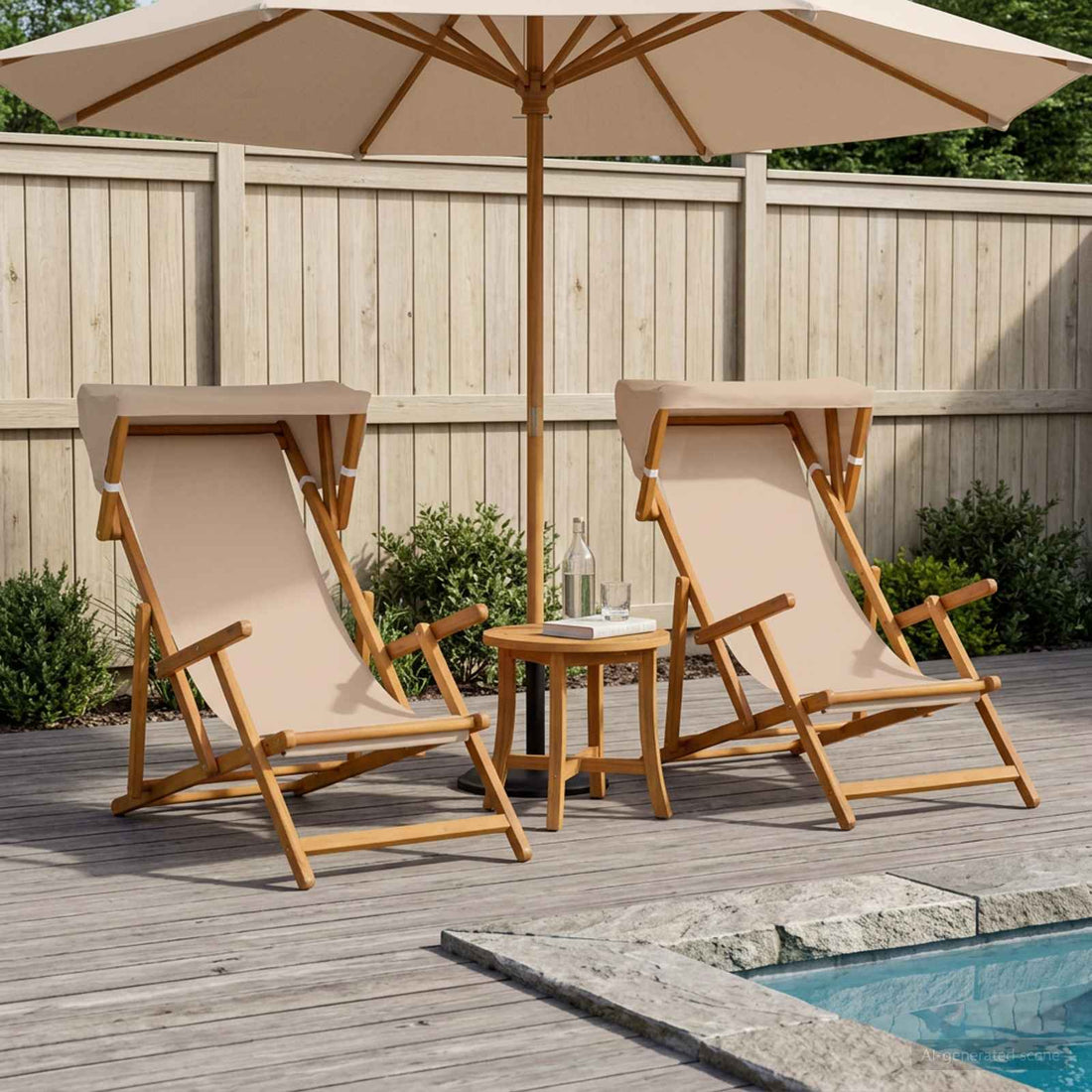 vidaXL Silla de terraza 2 uds. 3 Posición Madera de Eucalipto Maciza