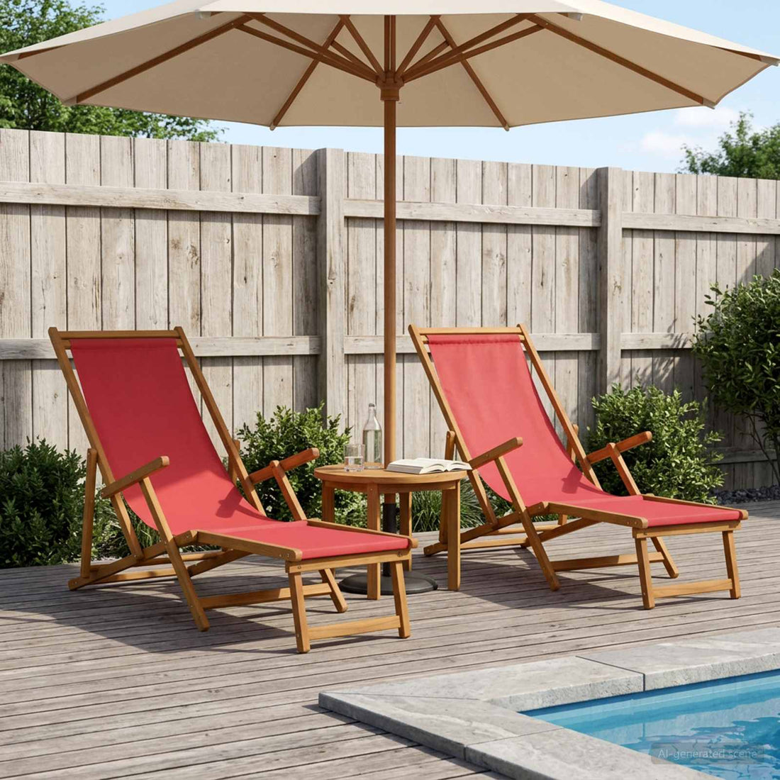 vidaXL Tumbona plegable 2 pcs 3 Posición Madera de Eucalipto Maciza