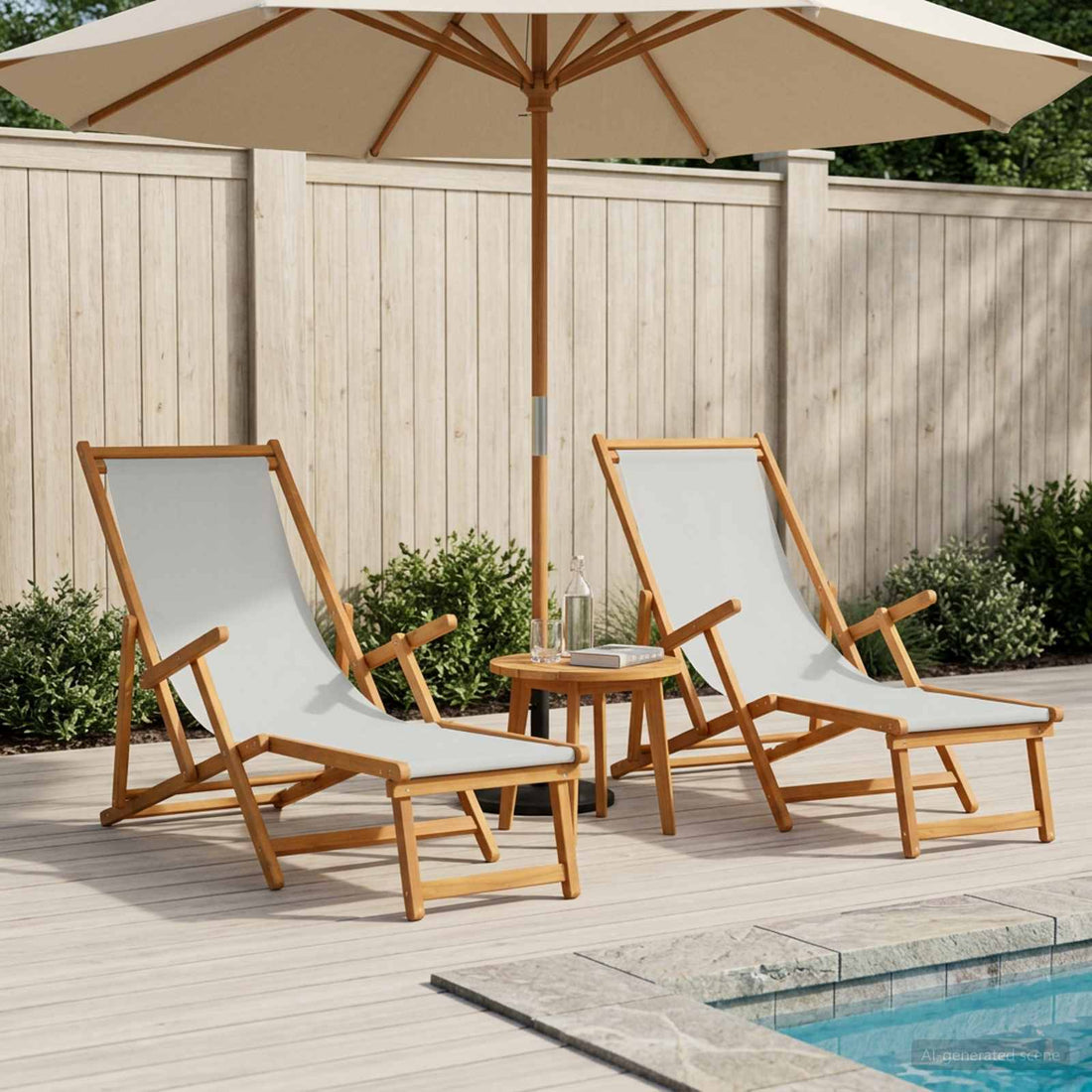 vidaXL Tumbona plegable 2 pcs 3 Posición Madera de Eucalipto Maciza