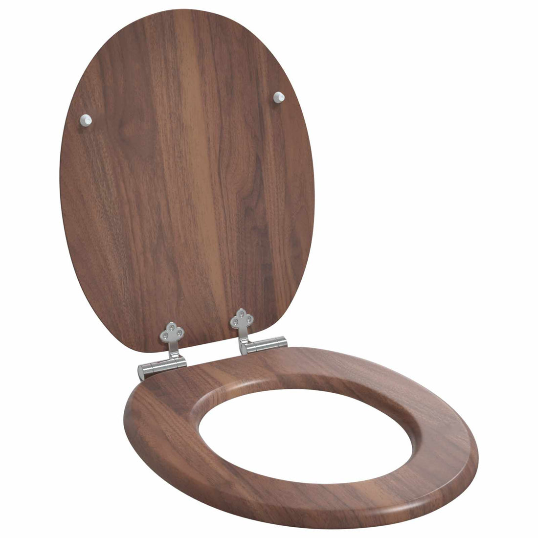 vidaXL Asiento de inodoro de cierre suave Marrón 44 x 38 cm