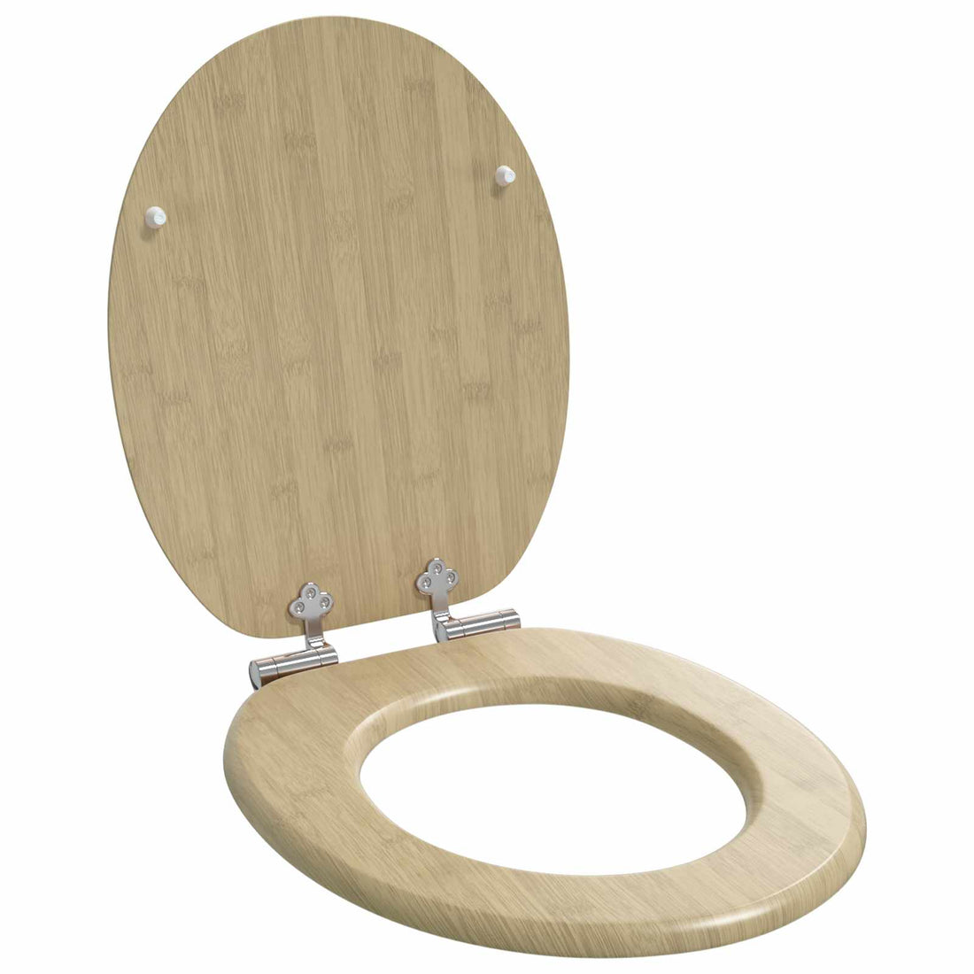 vidaXL Asiento de inodoro de cierre suave Color bambú claro 44 x 38 cm