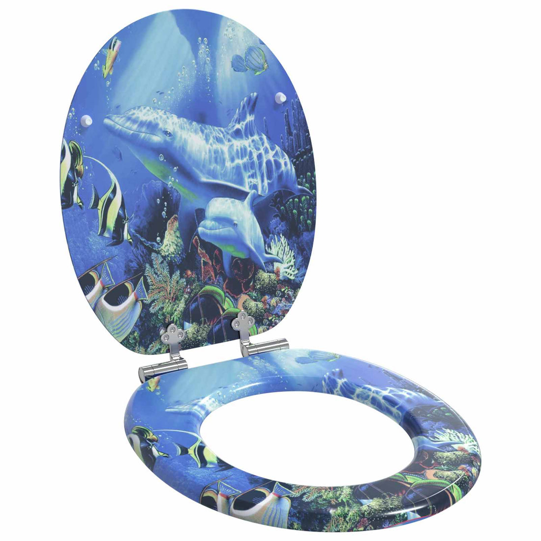 vidaXL Asiento de inodoro de cierre suave Azul 44 x 38 cm