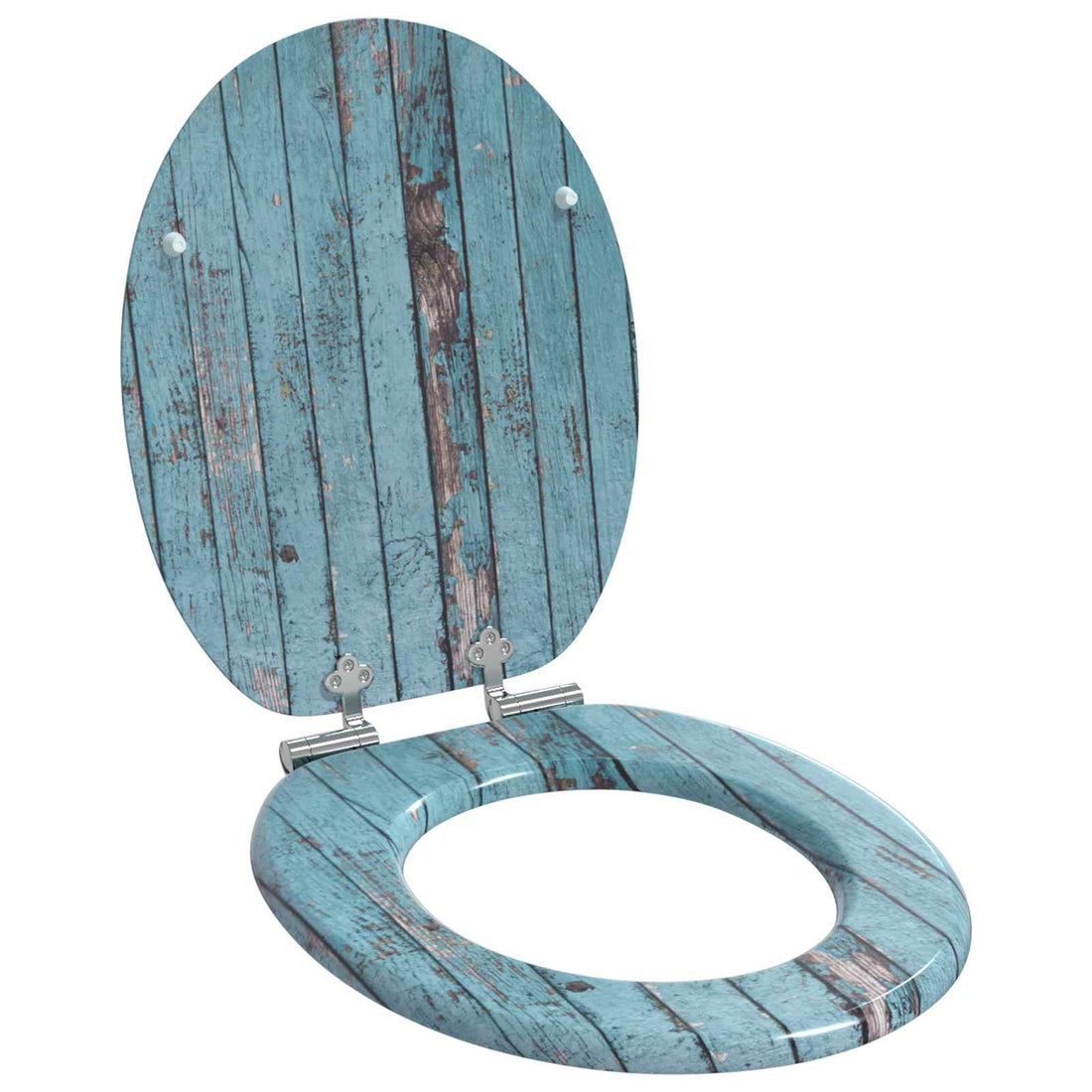 vidaXL Asiento de inodoro de cierre suave Azul 44 x 38 cm