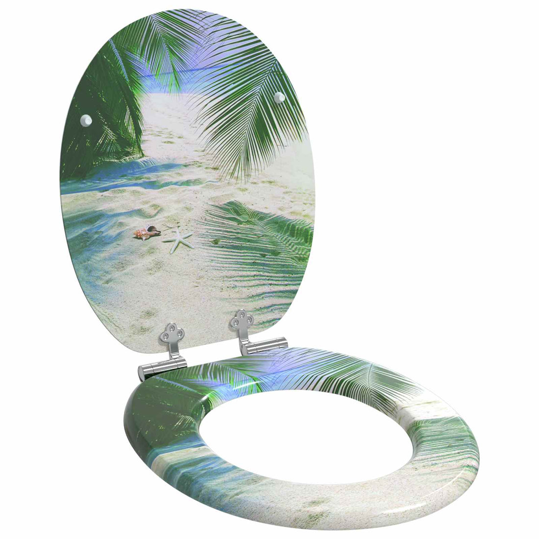 vidaXL Asiento de inodoro de cierre suave Verde 44 x 38 cm