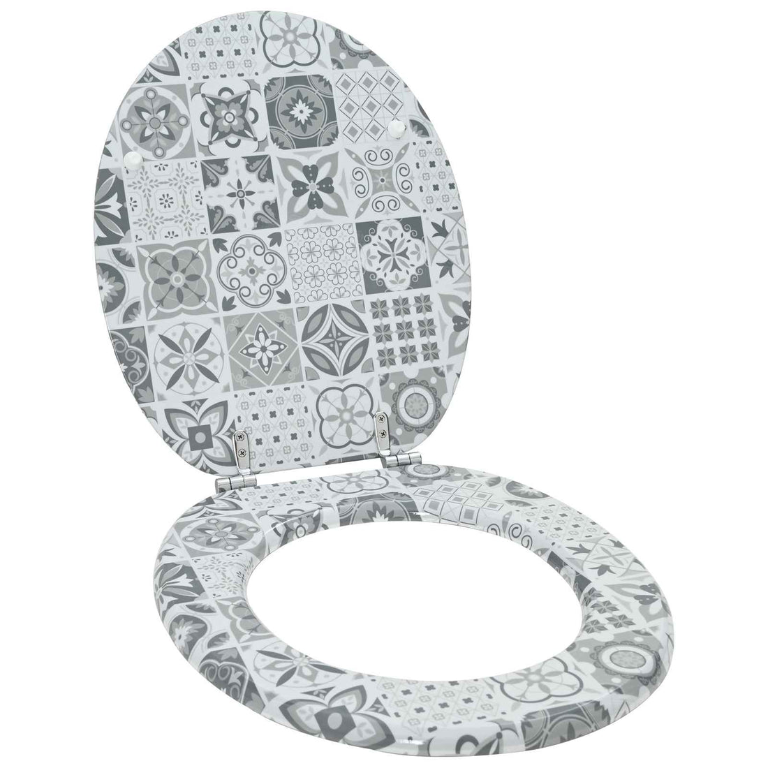 vidaXL Asiento de inodoro de cierre suave Gris 44 x 38 cm
