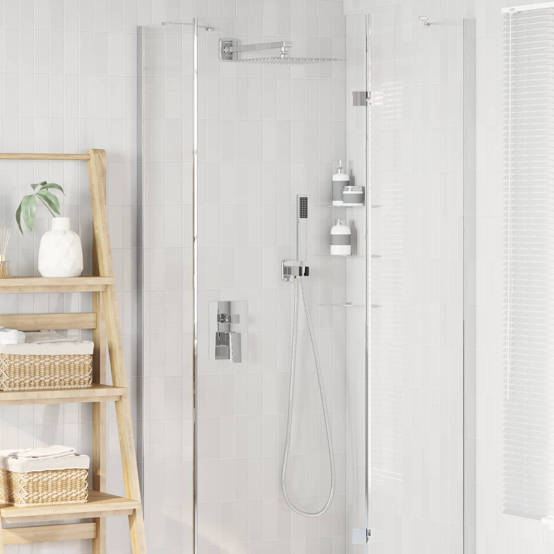 vidaXL Sistema de Ducha Empotrado (Cuadrado) Plateado