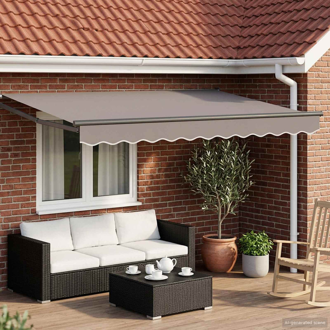 vidaXL Estructura de toldo retráctil eléctrico Gris antracita Aluminio