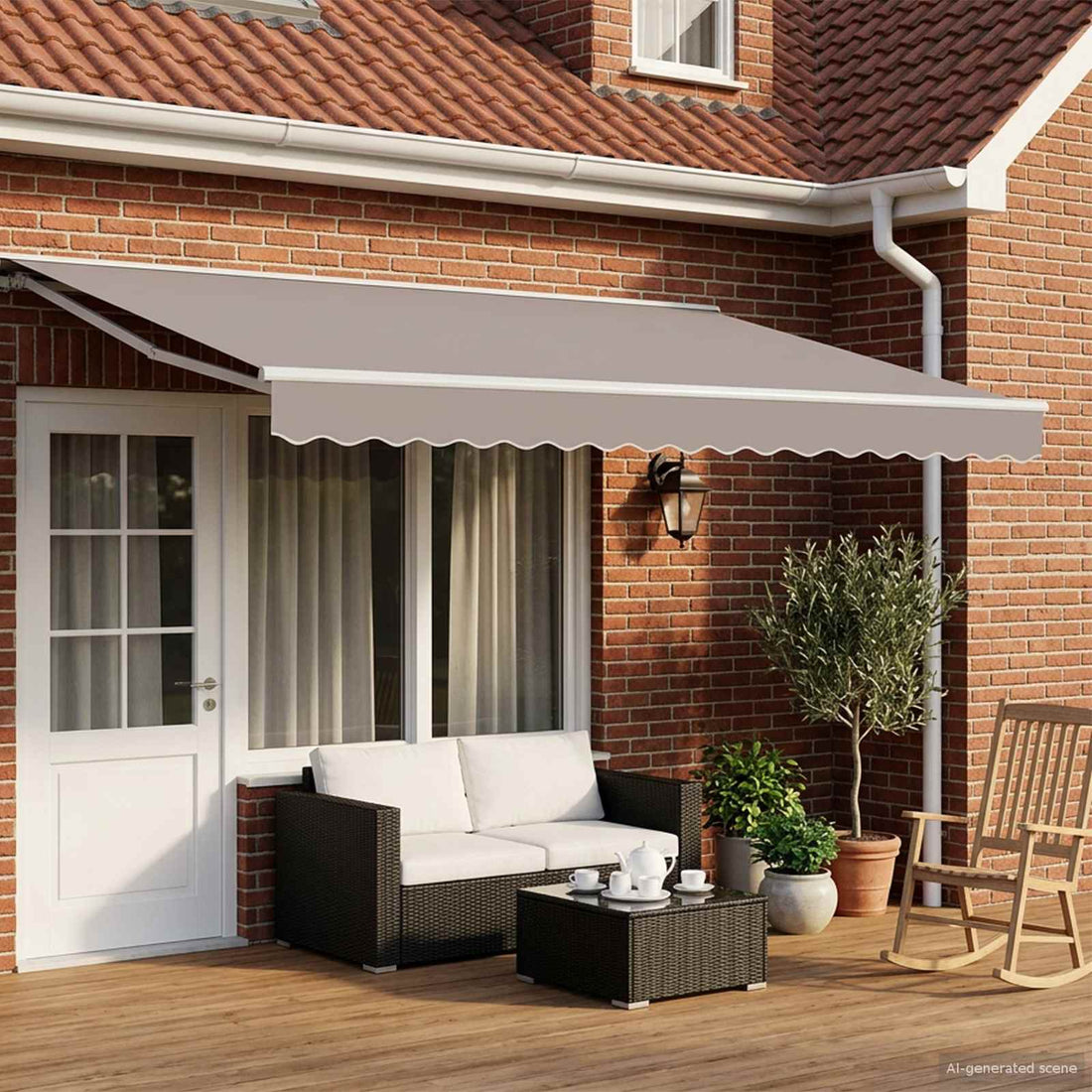 vidaXL Estructura de toldo manual Ajustable 5 x 3,5 m Acero