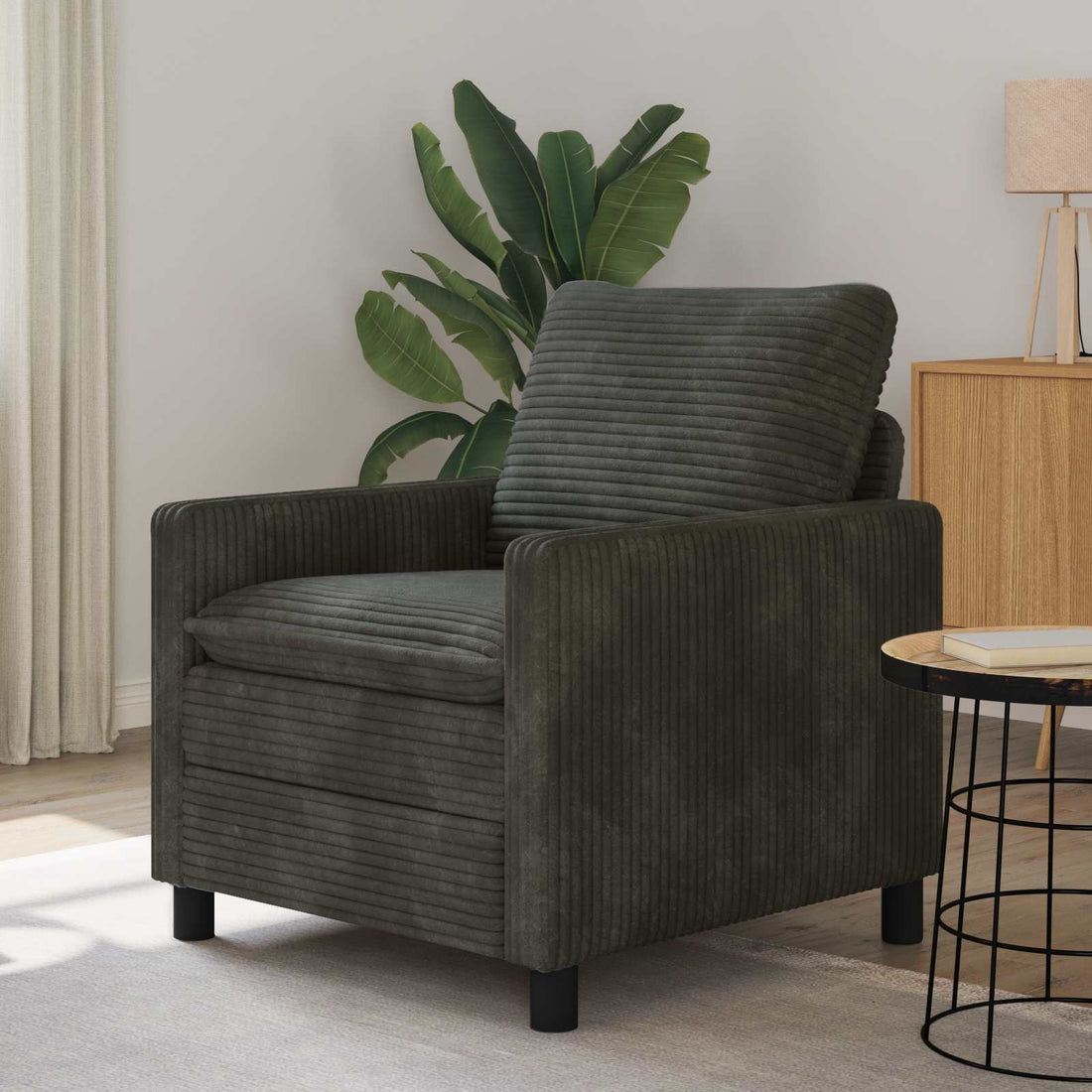vidaXL Sofá Gris antracita 76 x 81 x 87,5 cm Poliéster