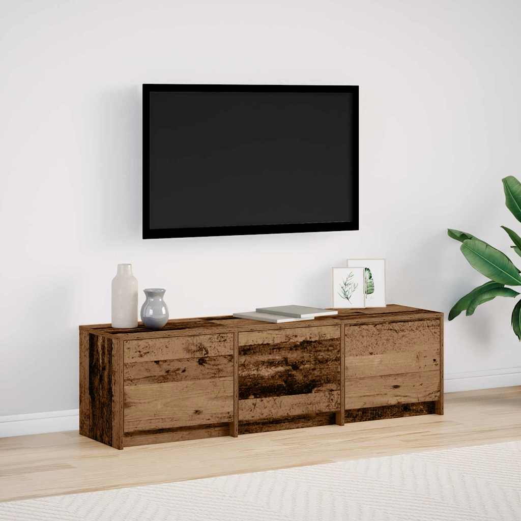vidaXL Mueble de TV con LED con cajón Madera vieja 140 x 34 x 40 cm