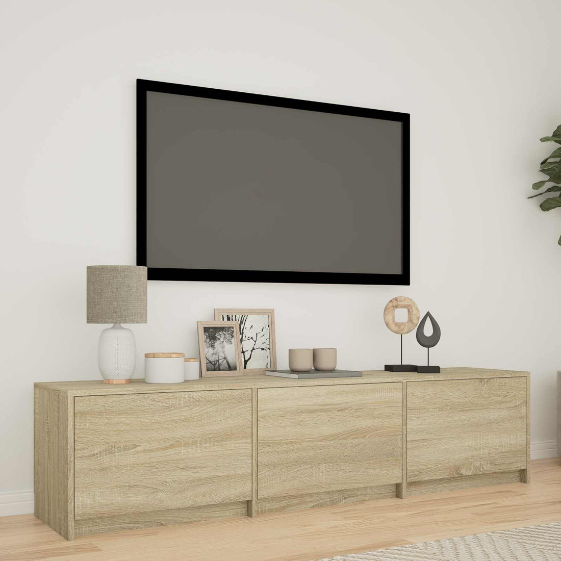 vidaXL Mueble de TV con LED 165 x 34 x 40 cm Roble Sonoma
