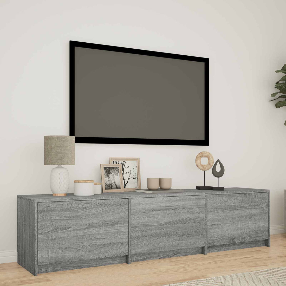 vidaXL Mueble de TV con LED 165x34x40 cm Gris Sonoma