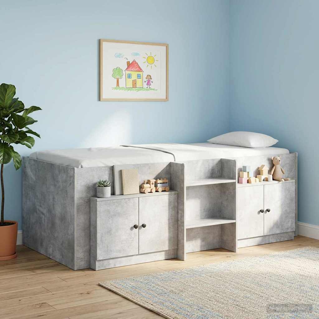 vidaXL Armario de almacenamiento para cama alta 2 uds. Gris Hormigón