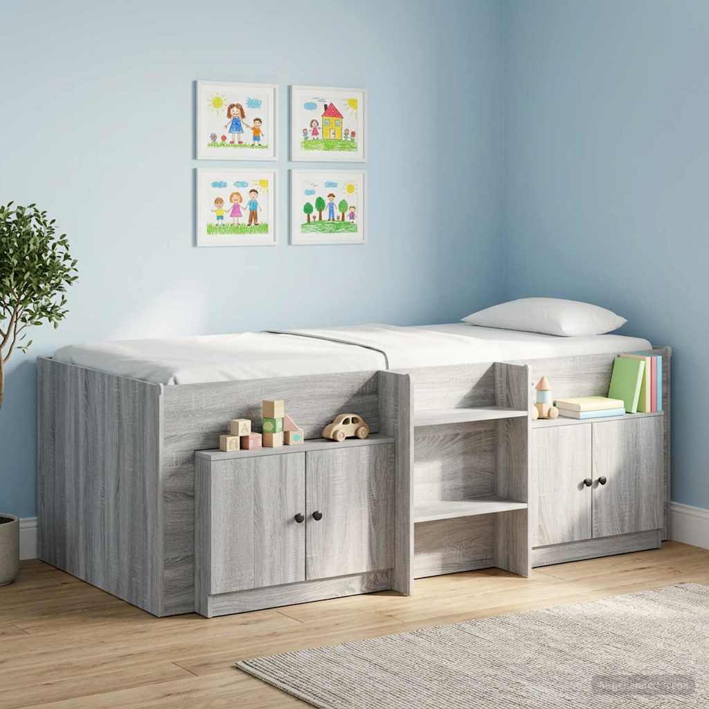 vidaXL Armario de almacenamiento para cama alta 2 uds. Sonoma gris